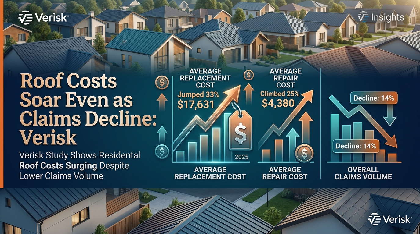 Roof Costs Soar Even as Claims Decline: Verisk