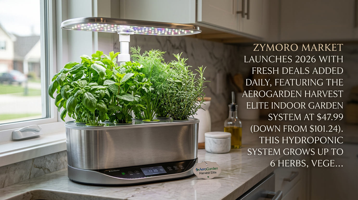 AeroGarden Harvest Elite Indoor Hydroponic Garden - 6 Pod LED Herb Garden With Stainless Steel Finish