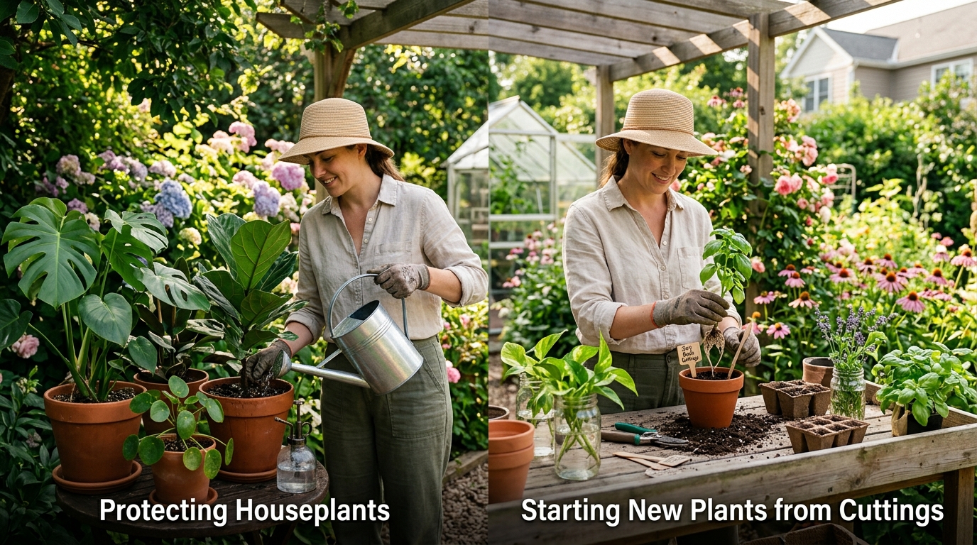July Garden Tasks: Protect Houseplants from Summer Heat and Start New Plants from Cuttings