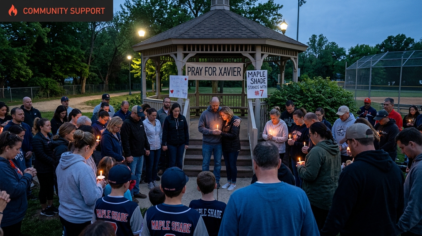 Maple Shade community gathers to pray for Xavier Taylor