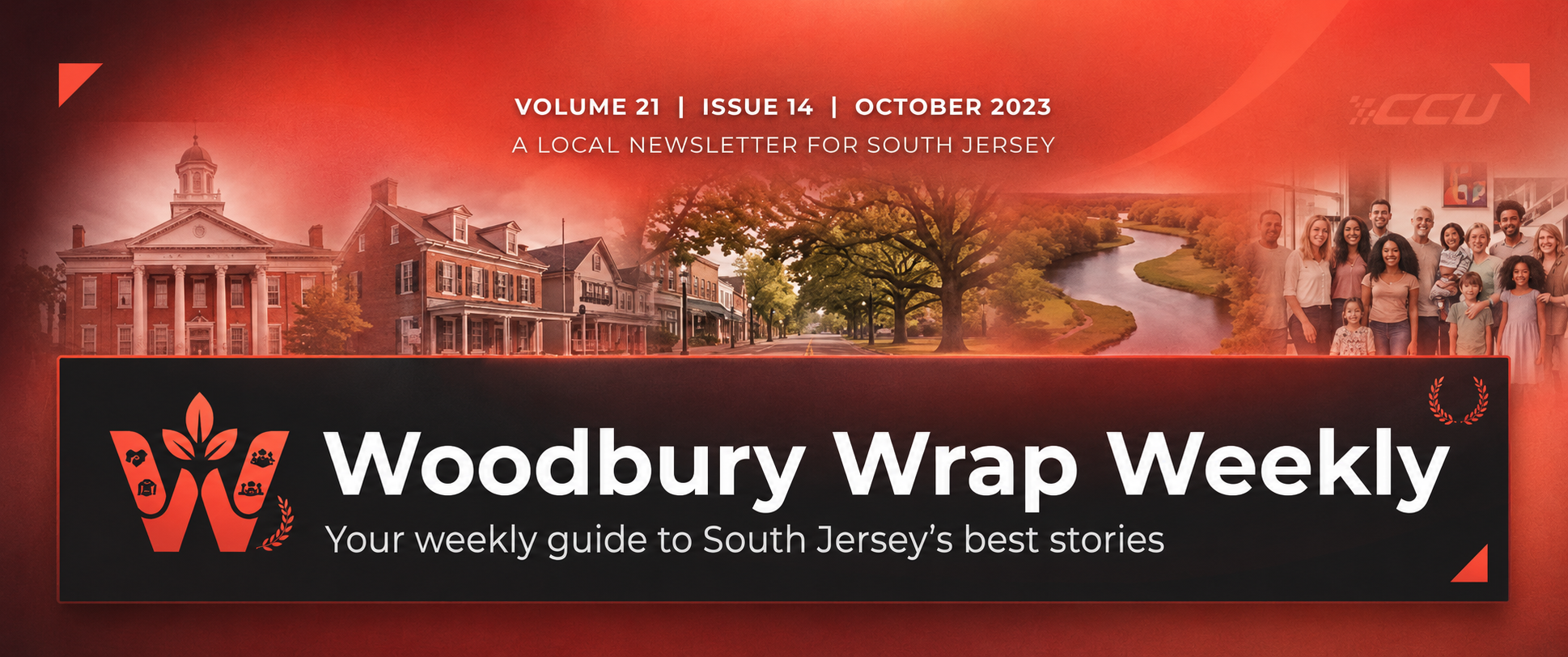 Newsletter header for Woodbury Wrap Weekly