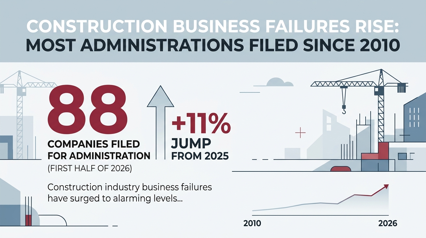 Construction Business Failures Rise as Most Administrations Filed Since 2010