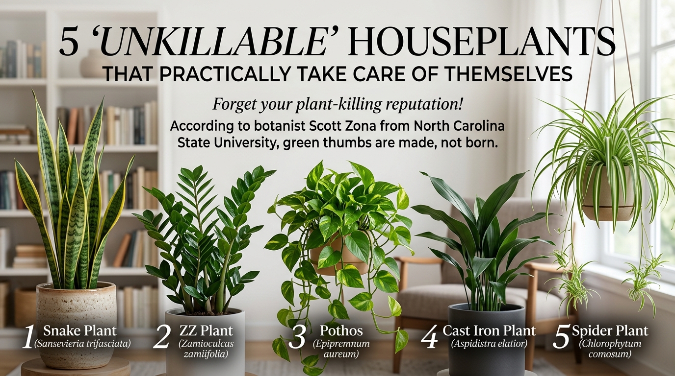 5 “Unkillable” Houseplants That Practically Take Care of Themselves